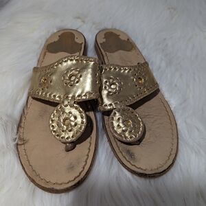 Jack Rogers gold shoes